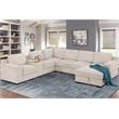 U-Shaped Sectional Sofa Bed Pull Out Sleeper Couch With Storage Chaise In Beige