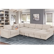 U-Shaped Sectional Sofa Bed Pull Out Sleeper Couch With Storage Chaise In Beige