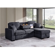 Kingway Reversible Sleeper Sofa & Chaise with Cupholders and USB In Dark Gray