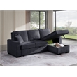 Kingway Reversible Sleeper Sofa & Chaise with Cupholders and USB In Dark Gray
