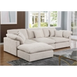 U Shape Chenille Sectional Sofa Cloud Couch With Removable Ottomans Beige