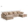 U Shape Chenille Sectional Sofa Cloud Couch With Removable Ottomans Light Gray