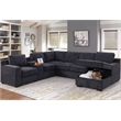 U-Shaped Sectional Sofa Bed Pull Out Sleeper Couch & Storage Chaise in Dark Gray