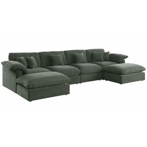 Modern 152&quot U Shape Chenille Sectional Sofa Cloud Couch With Removable Ottomans