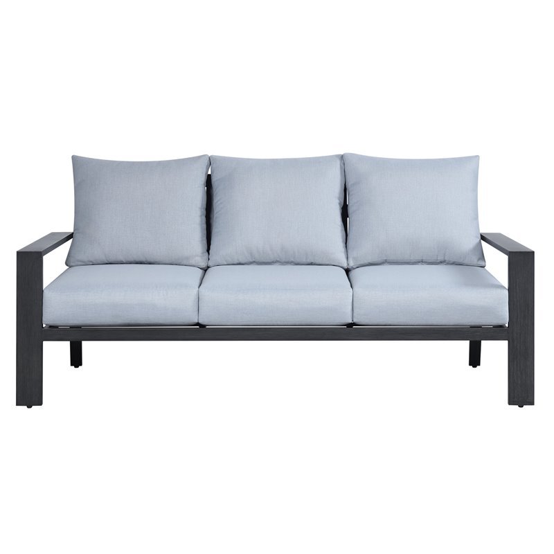 Rockport Cloud Gray And Pewter Gray 80 Patio Sofa Ou1103 00 03