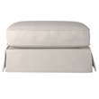Sunset Trading Americana Box Cushion Fabric Slipcovered Ottoman in Light Gray