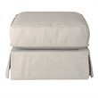 Sunset Trading Americana Box Cushion Fabric Slipcovered Ottoman in Light Gray
