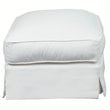 Sunset Trading Americana Box Cushion Fabric Slipcovered Ottoman in White