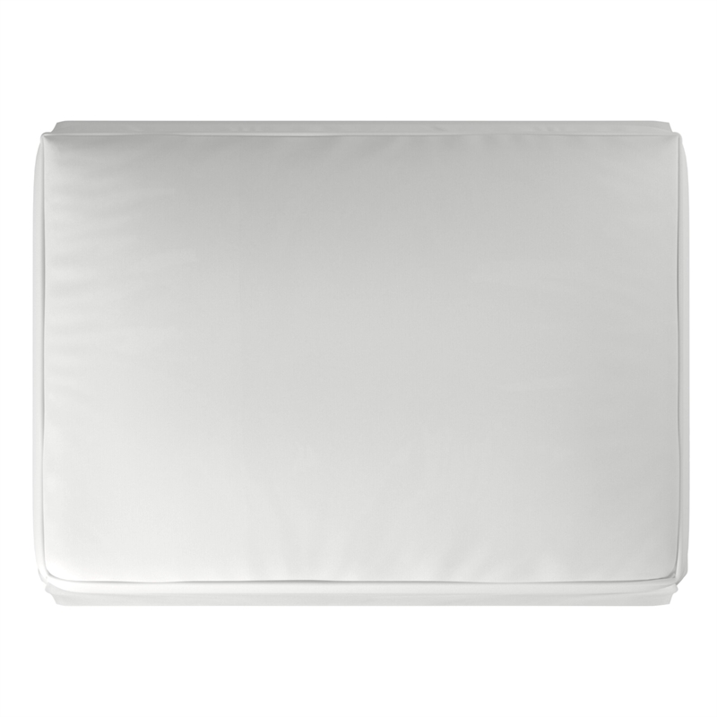 Sunset Trading Americana Box Cushion Fabric Slipcovered Ottoman in White