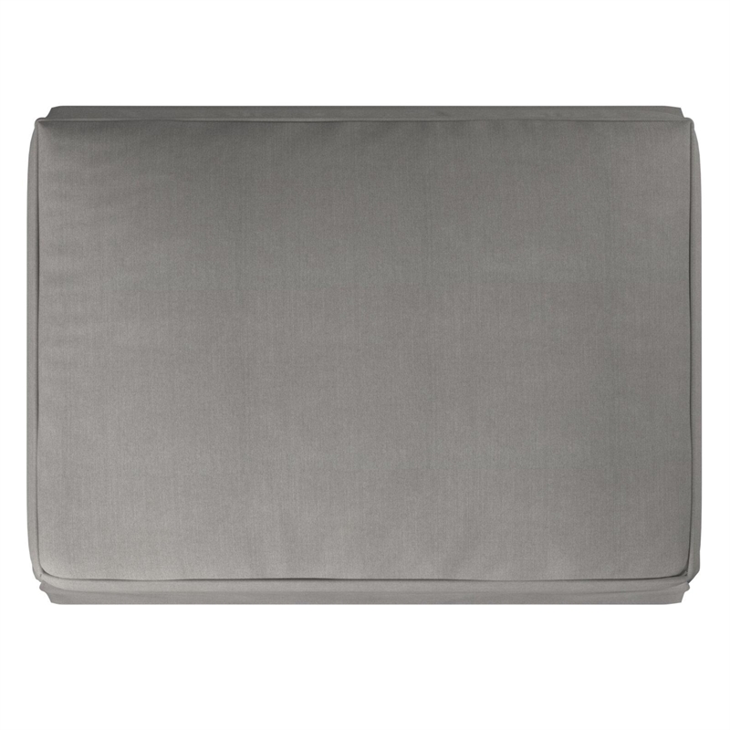 Sunset Trading Americana Box Cushion Fabric Slipcovered Ottoman in Gray