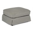 Sunset Trading Americana Box Cushion Fabric Slipcovered Ottoman in Gray