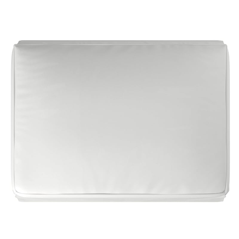 Sunset Trading Americana Box Cushion Cotton Slipcovered Ottoman in Warm White