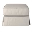 Sunset Trading Horizon Wood/Fabric Slipcovered Ottoman in Light Gray