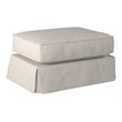 Sunset Trading Horizon Wood/Fabric Slipcovered Ottoman in Light Gray