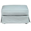 Sunset Trading Horizon Wood/Fabric Slipcovered Ottoman in Navy Blue