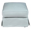 Sunset Trading Horizon Wood/Fabric Slipcovered Ottoman in Navy Blue