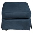 Sunset Trading Horizon Wood/Fabric Slipcovered Ottoman in Navy