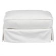 Sunset Trading Horizon Wood/Fabric Slipcovered Ottoman in White
