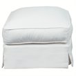 Sunset Trading Horizon Wood/Fabric Slipcovered Ottoman in White