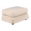 Sunset Trading Horizon Wood/Fabric Slipcovered Ottoman in Tan