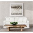Sunset Trading Americana Box Cushion Fabric Slipcovered Sofa in White