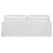 Sunset Trading Americana Box Cushion Fabric Slipcovered Sofa in White