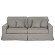 Sunset Trading Americana Box Cushion Fabric Slipcovered Sofa in Gray