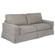 Sunset Trading Americana Box Cushion Fabric Slipcovered Sofa in Gray