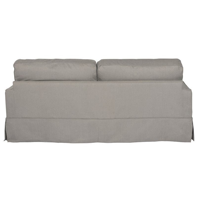 Sunset Trading Americana Box Cushion Fabric Slipcovered Sofa in Gray