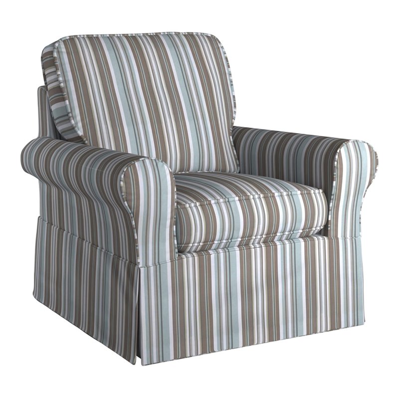 Sunset Trading Horizon Fabric Slipcovered Swivel Rocking Chair in Brown