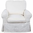 Sunset Trading Horizon Cotton Slipcovered Swivel Rocking Chair in Warm White