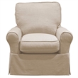 Sunset Trading Horizon Fabric Slipcovered Swivel Rocking Chair in Linen Gray