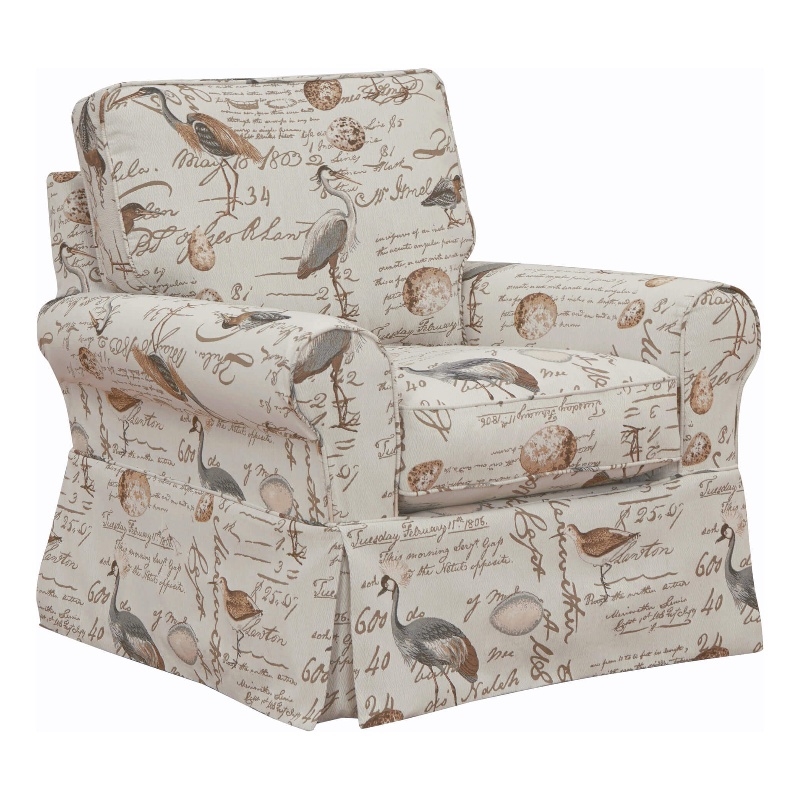 Sunset Trading Horizon Fabric Slipcovered Swivel Rocking Chair in Cream