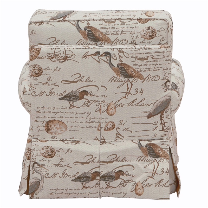 Sunset Trading Horizon Fabric Slipcovered Swivel Rocking Chair in Cream