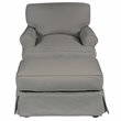 Sunset Trading Horizon T-Cushion Fabric Slipcovered Chair with Ottoman in Gray