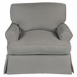 Sunset Trading Horizon T-Cushion Fabric Slipcovered Chair with Ottoman in Gray