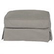 Sunset Trading Horizon T-Cushion Fabric Slipcovered Chair with Ottoman in Gray