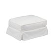 Sunset Trading Horizon T-Cushion Cotton Slipcovered Chair with Ottoman in White