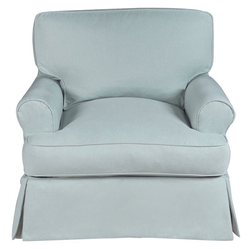 Sunset Trading Horizon Fabric Slipcovered T-Cushion Chair in Ocean Blue