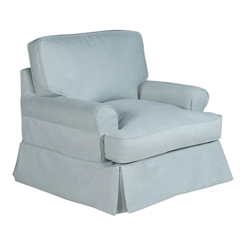 Sunset Trading Horizon Fabric Slipcovered T-Cushion Chair in Ocean Blue