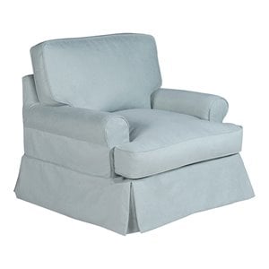 Sunset Trading Horizon Fabric Slipcovered T-Cushion Chair in Ocean Blue