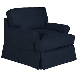 Sunset Trading Horizon Fabric Slipcovered T-Cushion Chair in Navy Blue