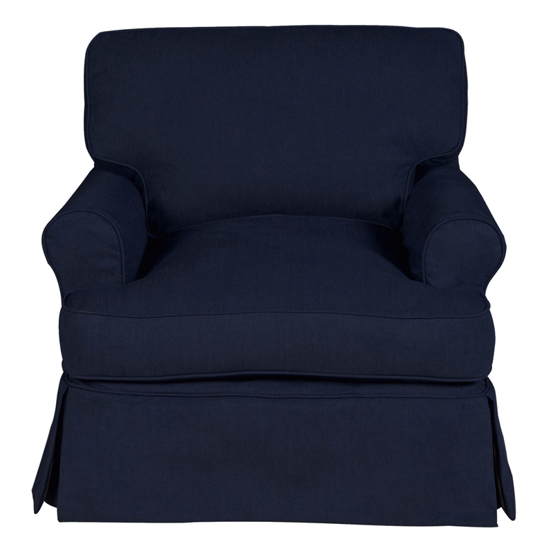 Sunset Trading Horizon Fabric Slipcovered T-Cushion Chair in Navy Blue