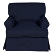 Sunset Trading Horizon Fabric Slipcovered T-Cushion Chair in Navy Blue