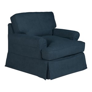 sunset trading horizon fabric slipcovered t-cushion chair in navy blue