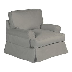 Sunset Trading Horizon Fabric Slipcovered T-Cushion Chair in Gray