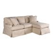 Sunset Trading Horizon Fabric Slipcovered Reversible Chaise Sleeper Sofa in Tan