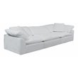 Sunset Trading Puff 3-Piece Fabric Slipcover Sectional Sofa in White