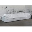 Sunset Trading Puff 4-Piece Fabric Slipcover Sectional Sofa in White