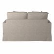 Sunset Trading Americana Box Cushion Fabric Slipcovered Loveseat in Light Gray